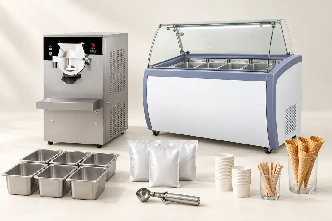 Istimewa package: GEA BTY 8 L machine, GEA 360 freezer, bins and base sachets