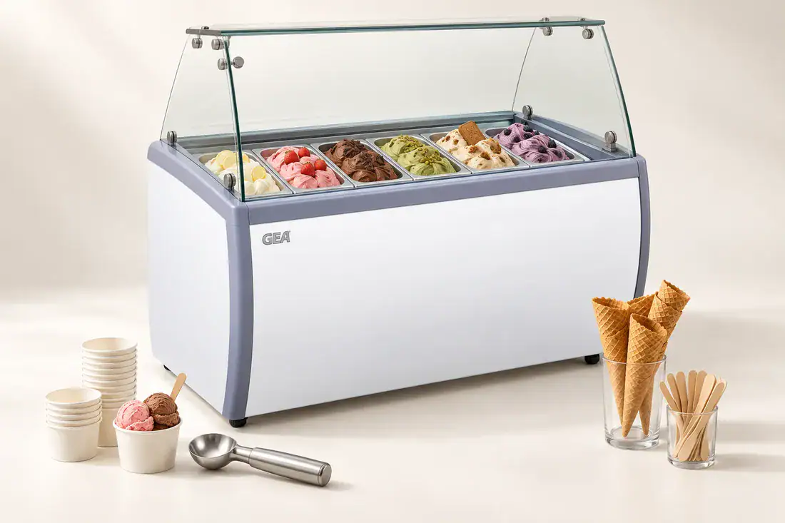 Istimewa ready-to-sell package: GEA 360 freezer, bins, cones and cups