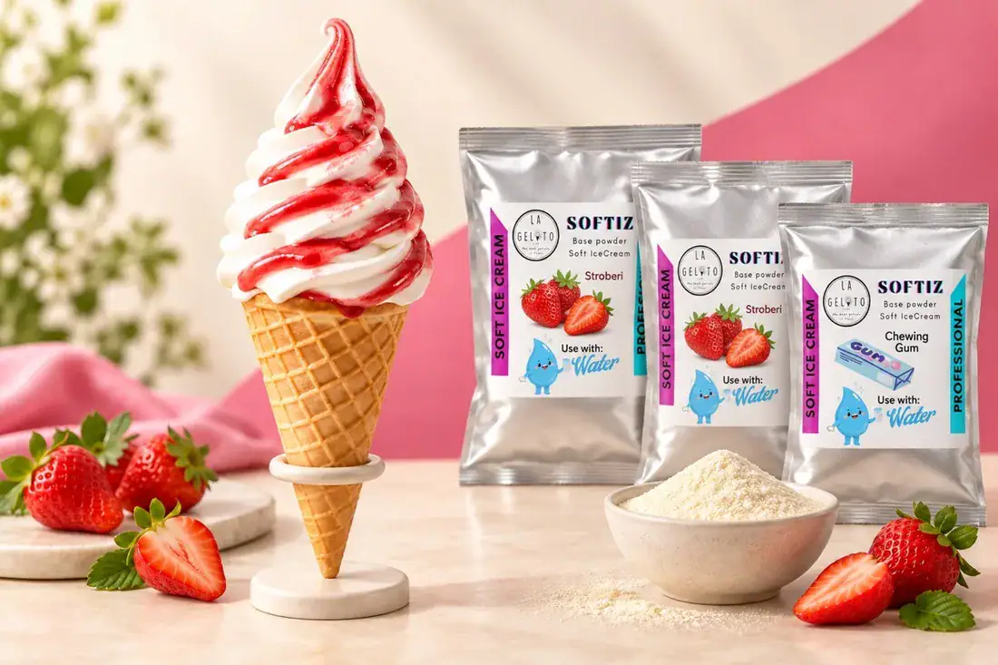 Soft serve and La Gelato SOFTIZ base