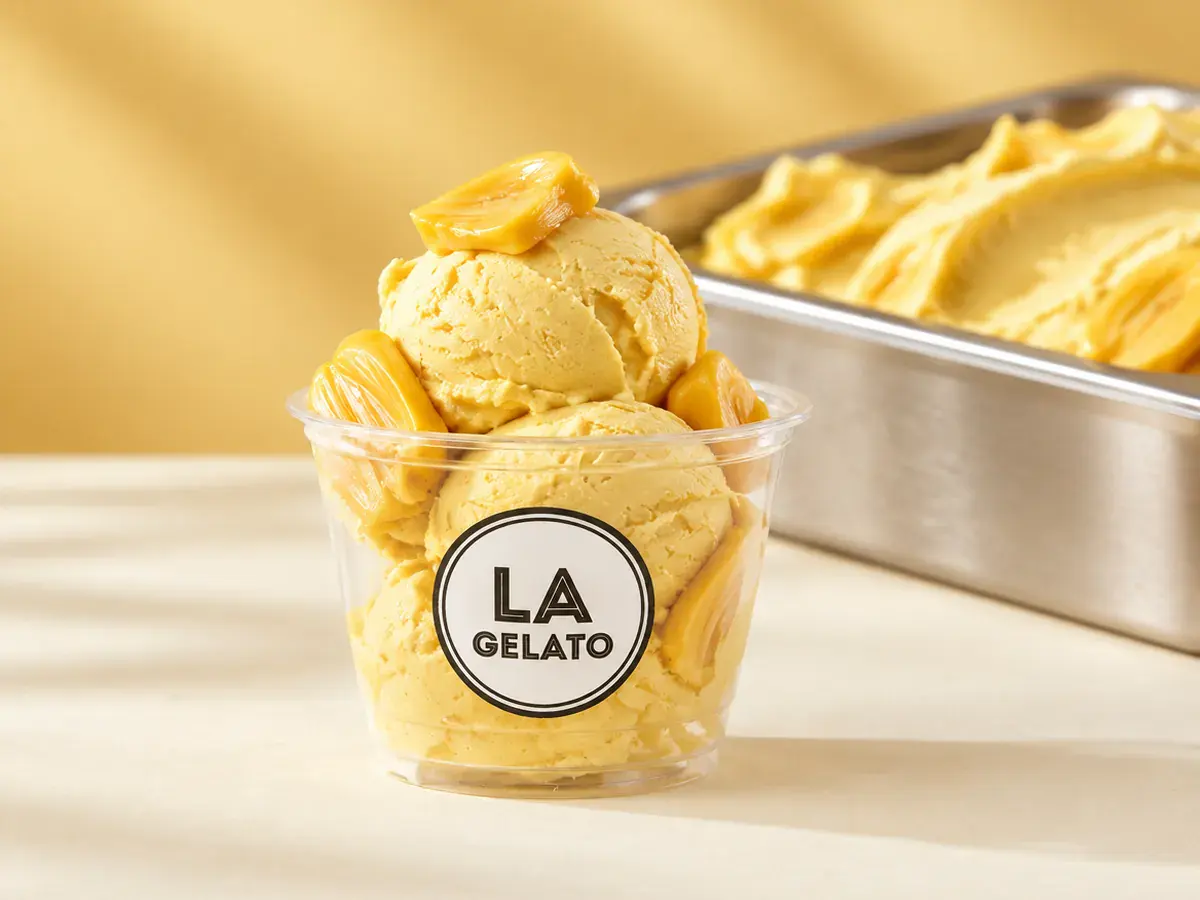 Gelato nangka dalam cup La Gelato